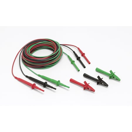 Fluke Test Lead Set, Black, Green, Red, 25 ft L TL1550EXT