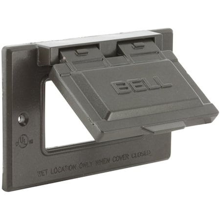 Hubbell Box Cover, 1 Gang, Aluminum, Flip/Snap, GFCI Cover Type 5101-2