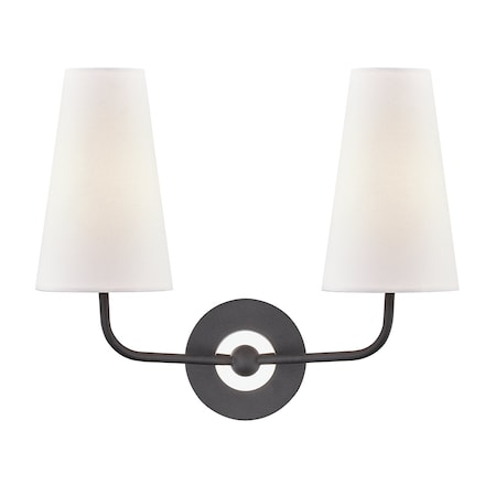Mitzi Merri 2 Light Wall Sconce 7.5 In. Polished Nickel/Black H318102-PN/BK