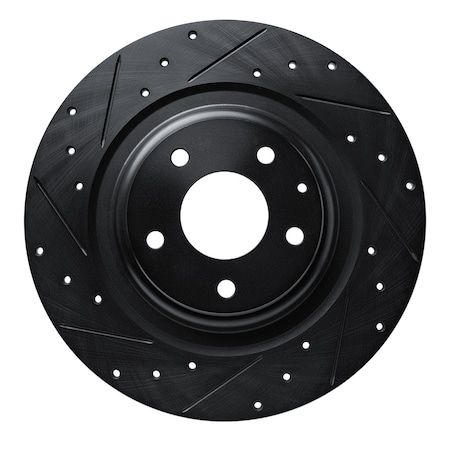 Dynamic Friction Co DFC Brake Rotor - Drilled and Slotted - Black 633-80077L