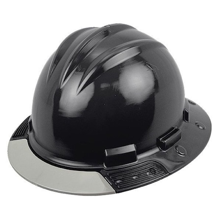 Bullard Hard Hat, Front Brim, AboveView, Black AVBKRG