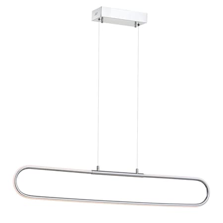 Jonathan Y Ned 39" Dimmable Adjustable Integrated LED Metal Linear Pendant, Chrome JYL7021A