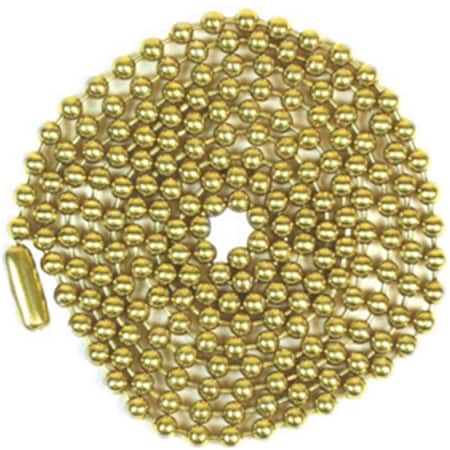 Jandorf Specialty Hardw 94992 No. 6 Beaded Chain With Connector Brass Plated, 3 ft. 3403490