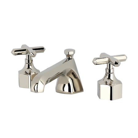 Kingston Brass Widespread Bathroom Faucet with Brass Pop-Up, Polished Nickel KZ4466CHX