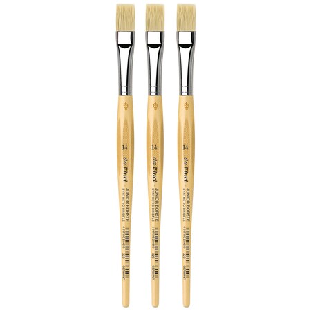 Da Vinci JUNIOR BORSTE Synthetic Student Brush, Synthetic, Tempera, Flat, Series 329, Size 14, 3PK VA-329_14