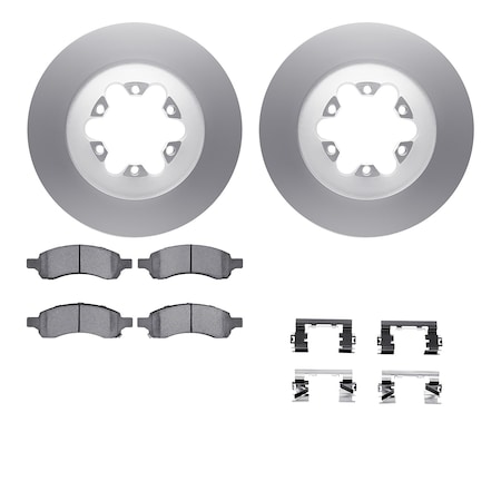 Dynamic Friction Co DFC GEOSPEC Coated Rotors with 5000 Brake Pads - Ceramic and Hardware 4512-48139