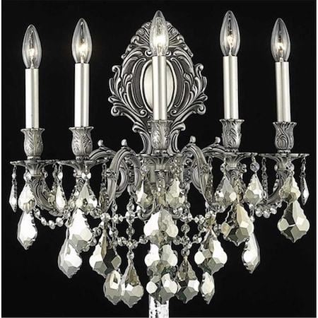 Elegant Lighting Elegant Lighting 9605W21PW-GT-RC 21 W x 24 H in. Monarch Wall Sconce- Royal Cut - Pewter 9605W21PW-GT/RC
