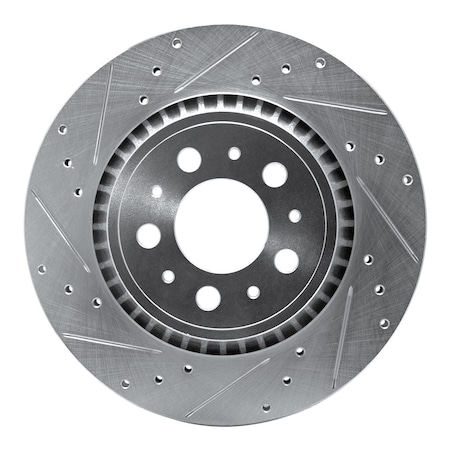 Dynamic Friction Co DFC Brake Rotor - Drilled and Slotted - Silver 631-27039L