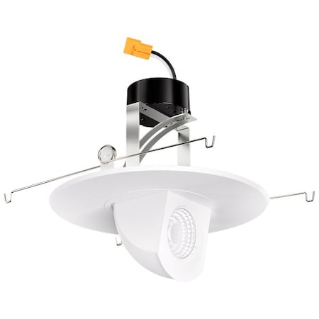 Elco Lighting 6in Sloped Ceiling LED Baffle Insert, 1200lm, Black with White Trim EL697CT5W2