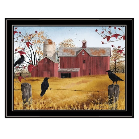 Homeroots Autumn Gold 7 Black Framed Print Wall Art 415229