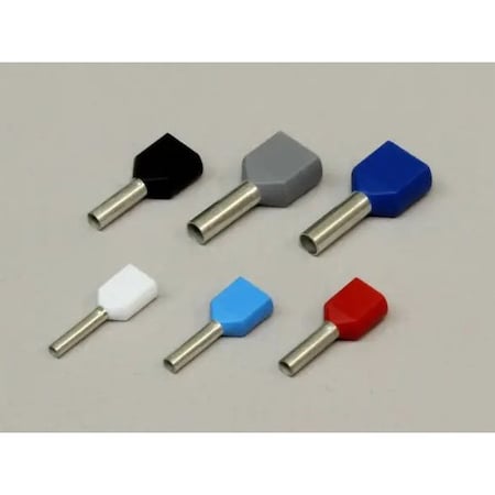 Nichifu P-Ferrules, Twin Wire, AWG 14 x 2 NFW 2.5-10-BLU