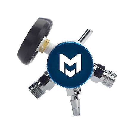 Meret Products Oxygen Regulator, 6.5 in H, 25 lpm, Brass EMSREG8725-B1D