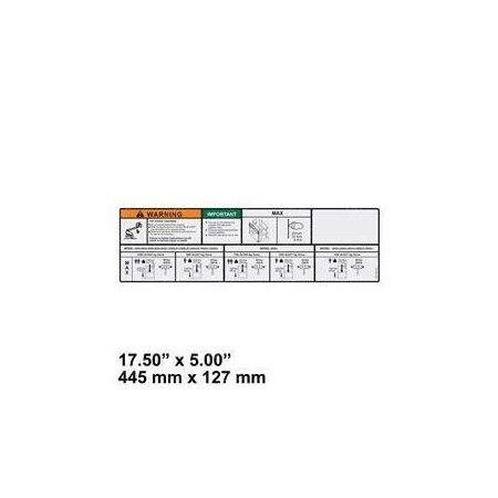 Jlg REPLACEMENT DECAL-SKY GLAZIER CAPACITY 1001163131