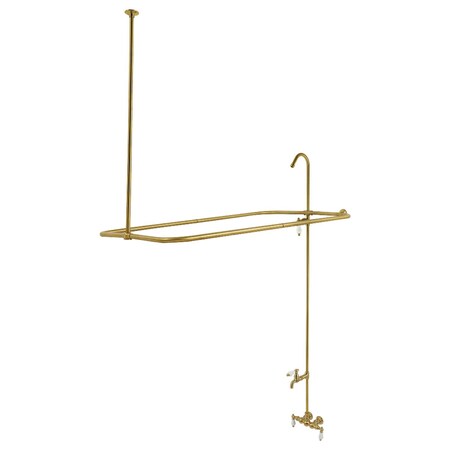 Kingston Brass Tub Wall Mount Tub Faucet with Shower Enclosure, Brushed Brass CC65T7