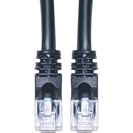 Cable Wholesale Cat5e Black Copper Ethernet Patch Cable, Snagless/Molded Boot, POE Compliant, 2 foot 10X6-02202