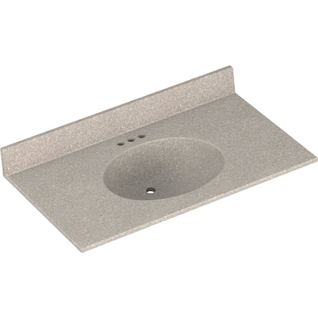 Bertch Oasis 37'' x 22'' Cast Polymer Starlight Vanity Top with Oval Bowl OL-9-3-NOB3722