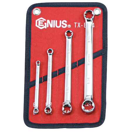 Genius Tools 4 Piece E-Star Wrench Set. TX-E04