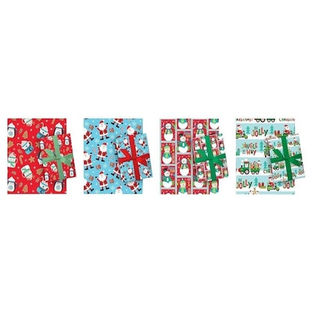 Santas Forest Juvenile Gift Wrap, Paper, Assorted, Matte 67905