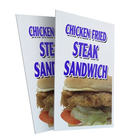 Signmission Chicken Fried Steak Sandwich, Plastic Signs Only 24 Inch x 36 Inch, Corrugated Plastic, 2PK CSB-2436-2PACK-ChickenFriedSteakSandwich