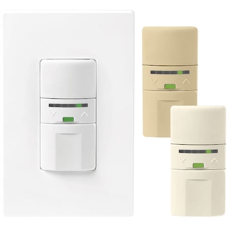 Eaton Wiring Devices Dimmer Sensor with LED, 120 V, 1 -Pole, Motion Sensor, 180 deg Sensing OS106D1-C2-K