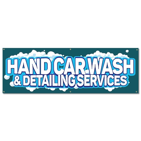 Signmission Hand Car Wash, 24 Inch, Banner B-72-30388
