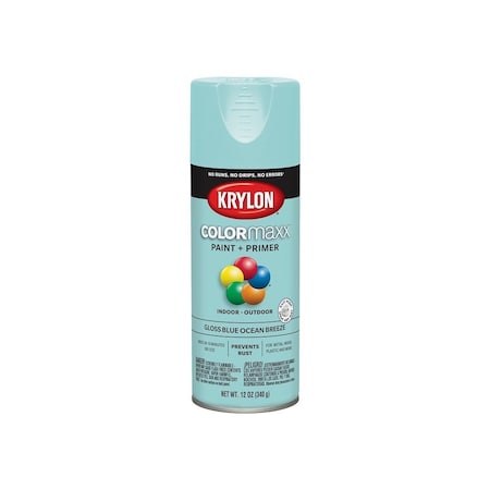 Krylon COLORmaxx Spray Paint, Gloss, Blue, 12 oz, Aerosol Can, 6PK 5506