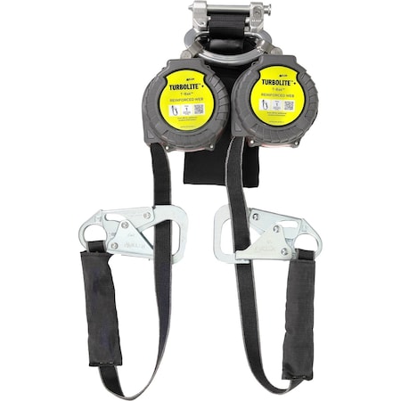 Miller Twin Self-Retracting Lifeline, Vectran Webbing, Al Connector, Zinc-plated Steel 5K Snap Hook MTL-OTB2-64/9FT