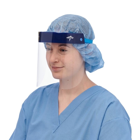 Medline Disposable Face Shield with Foam Top and Elastic Band, Full Length, 7.5in Long NONFS300H