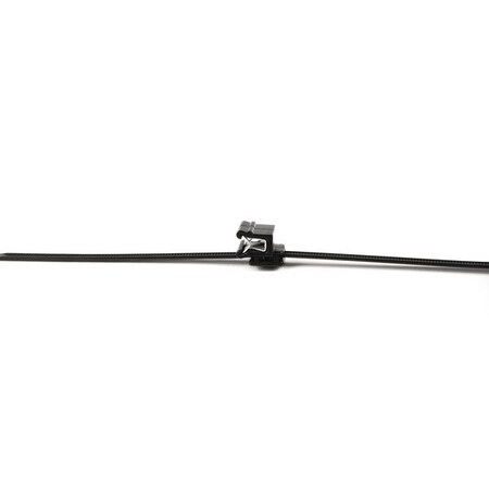 Hellerman Tyton Outside Serrated Cable Tie w/Edge Clip, 5.9" Long, EC5A, 1 - 3 mm Panel, 50lb, PA66HS, Black, 500PK 156-00865