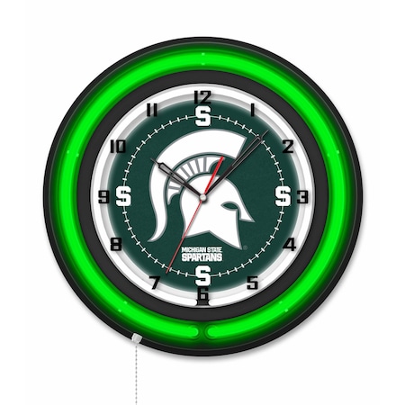 Holland Bar Stool Michigan State University 19 Double Neon Wall Clock Clk19BK