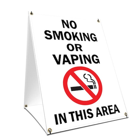 Signmission No Smoking Or Vaping In This Area, 36 Inch x 24 Inch A-frame Yard Sign SBC-2436-No Smoking Or Vaping In This Area