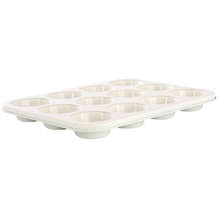 Martha Stewart Everyday Color Bake 12 Cup Nonstick Steel Muffin Pan in Linen 141028.01