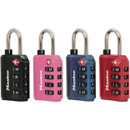 Master Lock 1-3/8'' WORD Combination Luggage Lock, TSA-Accepted 4691DWD