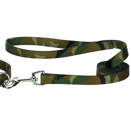 Casual Canine Camo Dog Leash Lead, 4 ft L, 5/8 in W, Nylon Line, Green ZA6751 44 43