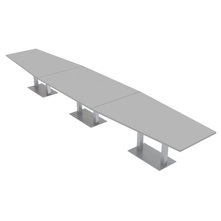 Skutchi Designs Hexagon Conference Table With Power Unit, 48 in W, 192 in L, Grey HAR-HEX.IR-48X192-DOU-U779-NA