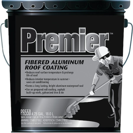 Henry Henry PR550070 Aluminum Roof Coating, Black, 4.75 gal Pail PR550070