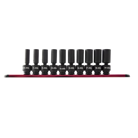 Sunex 3/8" Drive Deep Universal Impact Socket Set, Metric, 10 pcs 3660