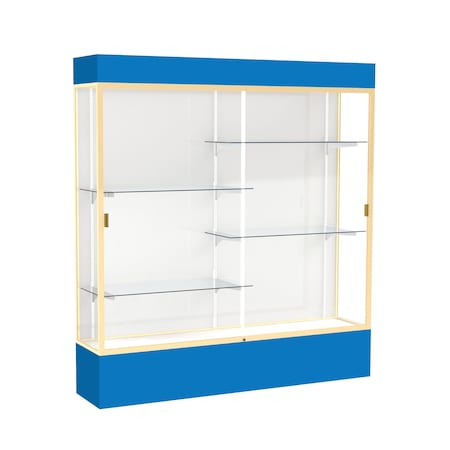 Ghent Lighted Floor Display Case 72x80x16, White, Champange 3176WB-GD-RY