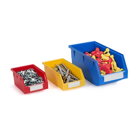 4Dock Plastic Stackable Storage Bins, Plastic, Red, 12 PK WSB005