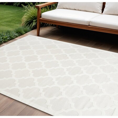 Homeroots 8' X 10' Cream Indoor Outdoor Area Rug 522148