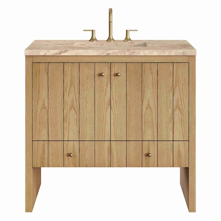 James Martin Vanities Hudson 36" Single Vanity, Light Natural Oak, w/ 3 CM Tajnar Eclos Top 435-V36-LNO-3TJR