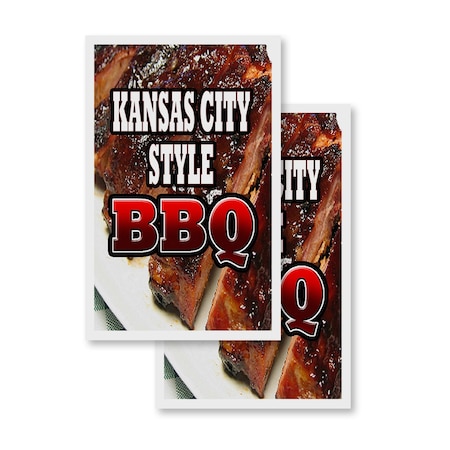Signmission Kansas City Style Bbq, Vinyl Decals Only 24 Inch x 36 Inch, Vinyl Decal, 2PK DSB-2436-2PACK-Kansas City Style Bbq