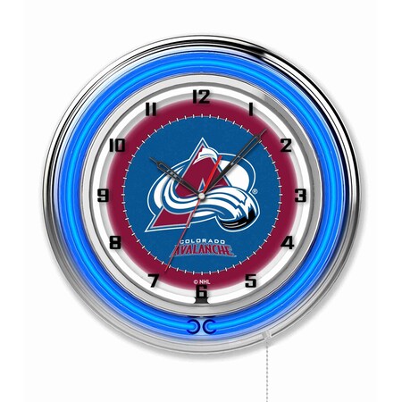 Holland Bar Stool Co Colorado Avalanche Double Neon 19" Clock, NHL Clk19ColAva