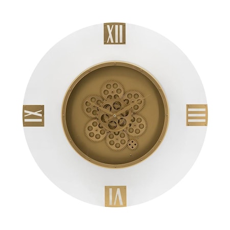 Homeroots 24" Circle Gold Acrylic Analog Wall Clock 485989