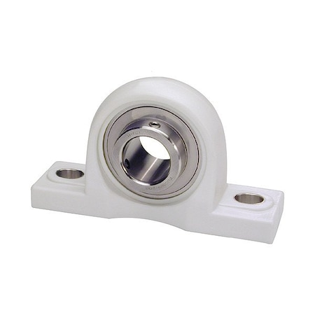 Iptci Pillow Block Bearing, Polymer Housing Material, Set Screw, Ball, 5/8 in Dia, Stainless Steel Insert Material SUCTP202-10 IP69K
