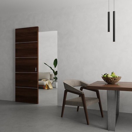 Sartodoors Hidden Barn, Planum 0020 Chocolate Ash, Sturdy Finished Doors, Magic Concealed Sliding Set 30" x 80 PLANUM0020HB-CA-30