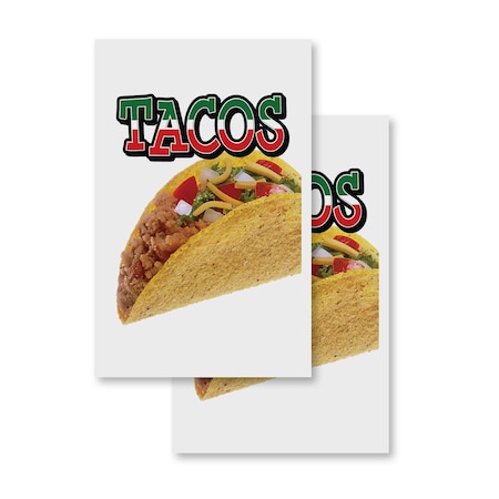Signmission Tacos, Vinyl Decals Only 24 Inch x 36 Inch, Vinyl Decal, 2PK DSB-2436-2PACK-Tacos