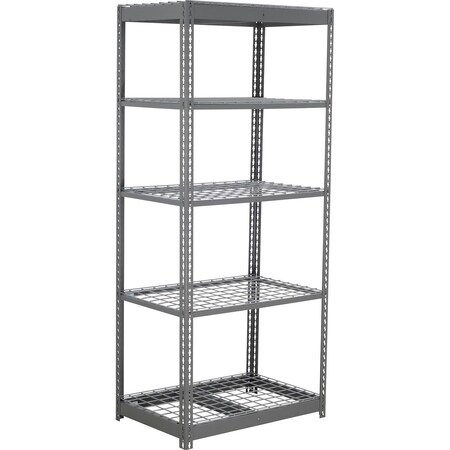 Global Industrial 5 Shelf, Commercial Duty Boltless Shelving, Starter, 36"W x 24"D x 72"H, Wire Deck 255700