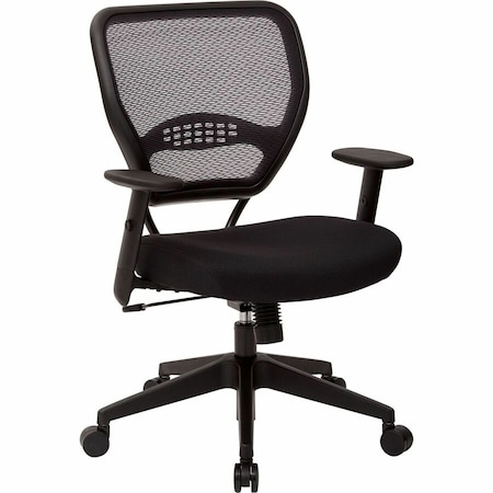 Office Star Managerial Chair Desk Chair, Adjustable Arms, 18-3/4" to 23" Height, Mesh, Black 5500