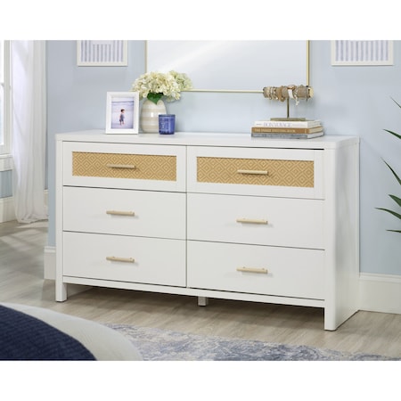 Sauder Isabella Isle 6-Dwr Dresser Wh/rat A2 3a 435691